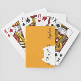 Baraja De Cartas Divertido Gato Blanco Moderno Mango Mojito Monogra