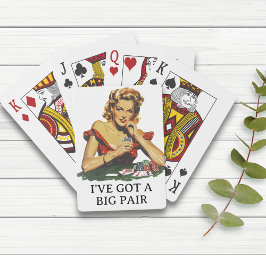 Baraja De Cartas Divertido He Got un par retro 