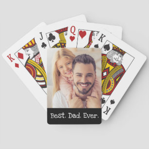 Baraja De Cartas Divertido mejor papá foto negro y blanco simple 