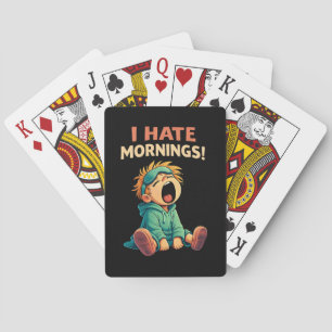 Baraja De Cartas Divertido Odio las Mañanas Soñoliento