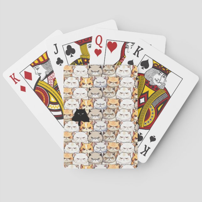 Baraja De Cartas Divertido Patrón de mascota gatito gatos Meow temp (Reverso)