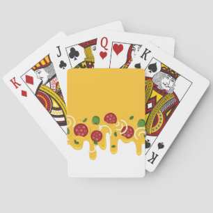 Baraja De Cartas Divertido Queso de Pizza Goteante Retro Keto Fiest