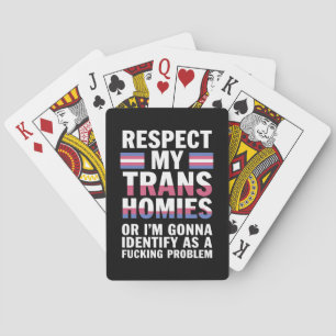 Baraja De Cartas Divertido Respetar a Mis Compañeros Trans Orgullo 