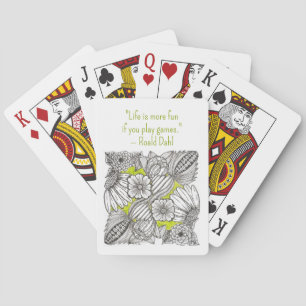 Baraja De Cartas Diviértete y Juega con BW Floral Doodle