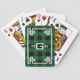 Baraja De Cartas DIY BG Griega Llave Búfalo Cuadro 3I Bosque Verde