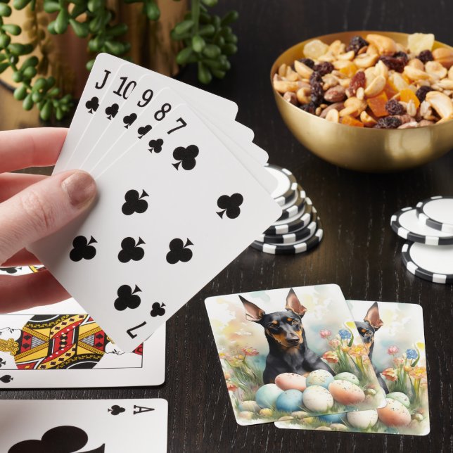 Baraja De Cartas Doberman con huevos de Pascua (In Situ)