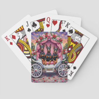 Baraja De Cartas Doberman Dog Valentine's Day