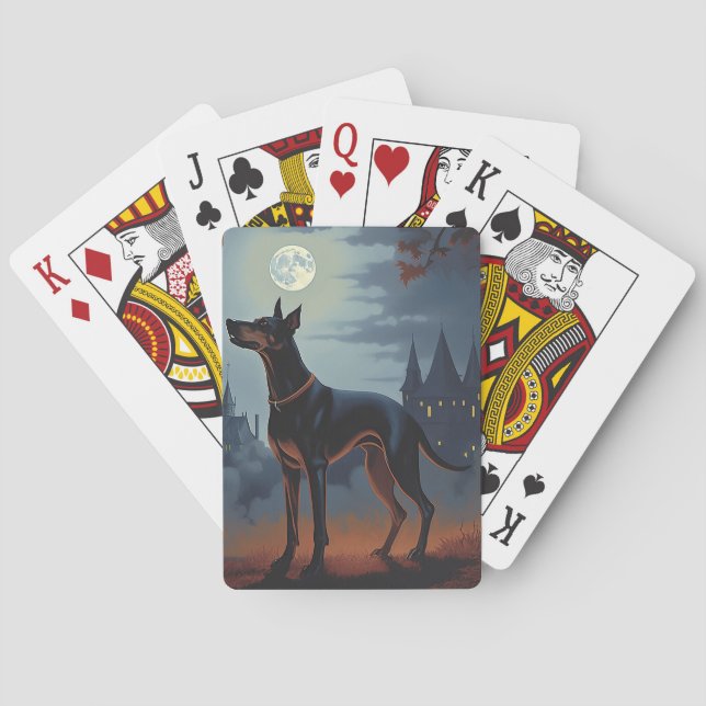 Baraja De Cartas Doberman Halloween Scary (Reverso)