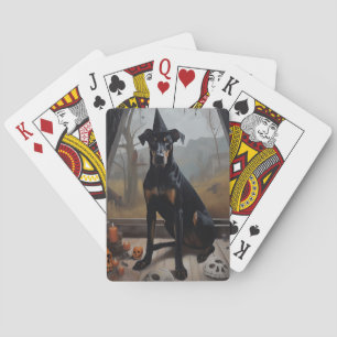 Baraja De Cartas Doberman Pumpkins Halloween Scary