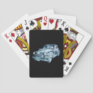 Baraja De Cartas doble exposición de lavado de coches