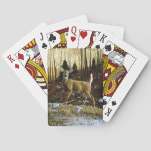 Baraja De Cartas Doe de ciervo blanco en bosque otoñal