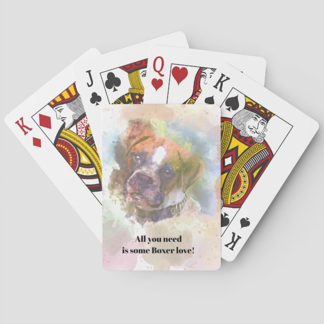 Baraja De Cartas Dog de Boxer de color agua (Reverso)