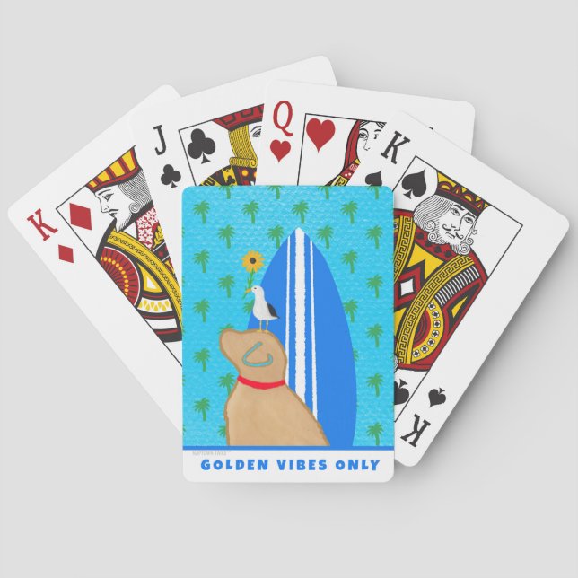 Baraja De Cartas Dog Lover Golden Vibes Only (Reverso)