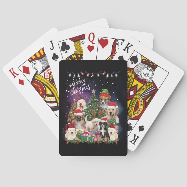 Baraja De Cartas Dogs Feliz Navidad (Reverso)