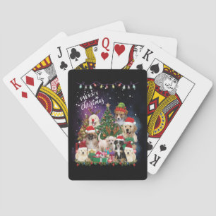 Baraja De Cartas Dogs Merry Christmas Light