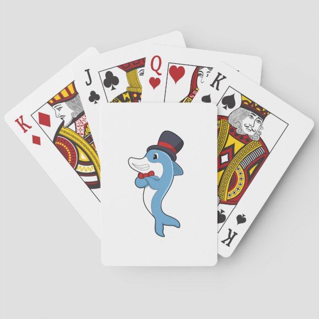 Baraja De Cartas Dolphin as Gentleman with Hat (Reverso)