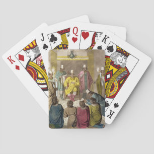 Baraja De Cartas Don Álvaro, rey del congolés en su trono, p