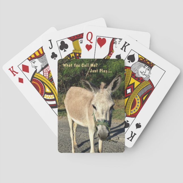 Baraja De Cartas Donkey Animal Looking Walking Fun Personaliza (Reverso)