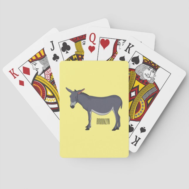 Baraja De Cartas Donkey cartoon illustration  (Reverso)