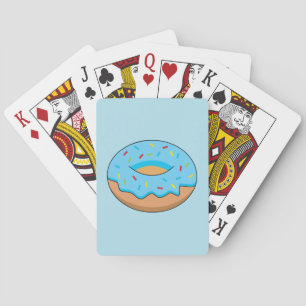 Baraja De Cartas Donut de escarcha azul con Personalizado Sprinkles