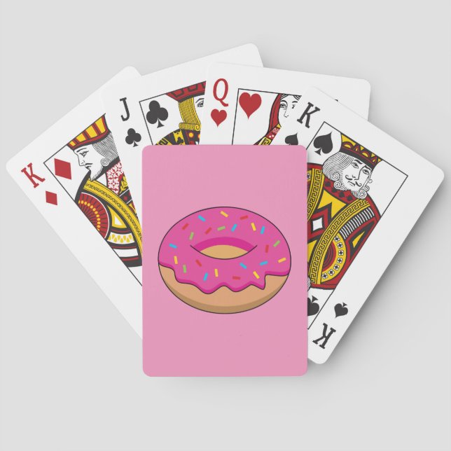 Baraja De Cartas Donut de fresa con Personalizado Sprinkles (Reverso)