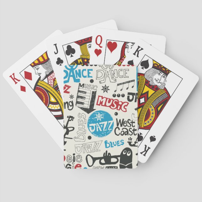 Baraja De Cartas Doodle de Jazz: Mezcla de Música Ecléctica (Reverso)