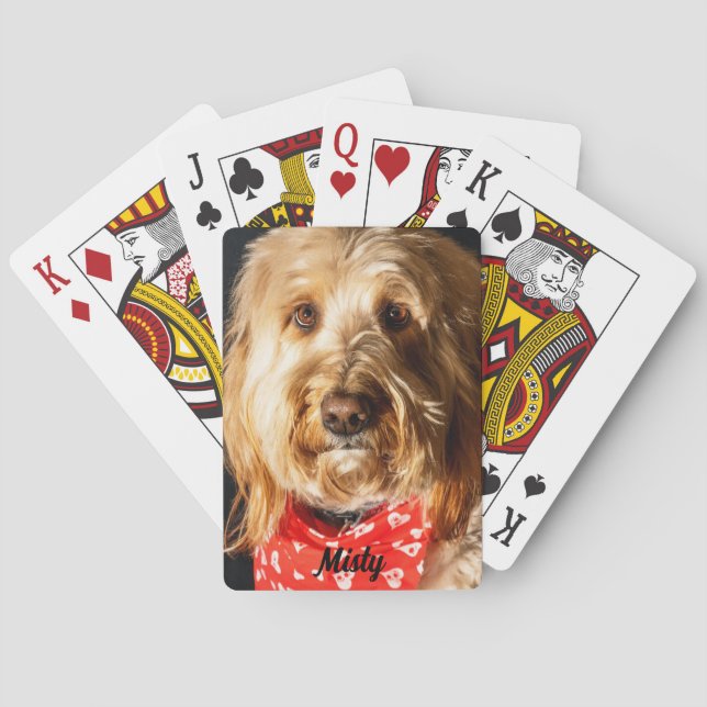 Baraja De Cartas Doodle dorado personalizado Perro picante (Reverso)