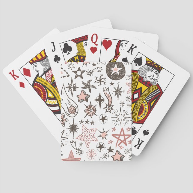Baraja De Cartas Doodles cósmicos: estrellas y cometas (Reverso)