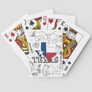 Baraja De Cartas Doodles de Ilustracion de Texas
