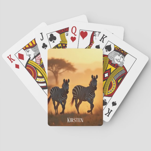 Baraja De Cartas Dos Cebras (Reverso)