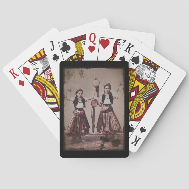 Baraja De Cartas Dos Chicas gitanos con amborinas (Reverso)
