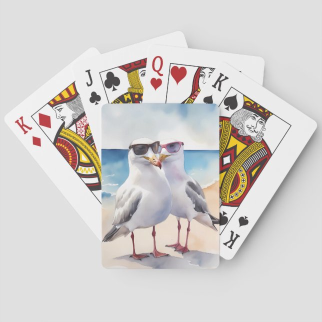 Baraja De Cartas Dos gaviotas cortas enamoradas (Reverso)