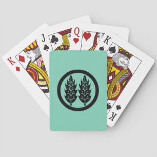 Baraja De Cartas Dos hojas de acebo paralelas en círculo