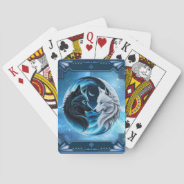 Baraja De Cartas Dos majestuosas cabezas de lobo