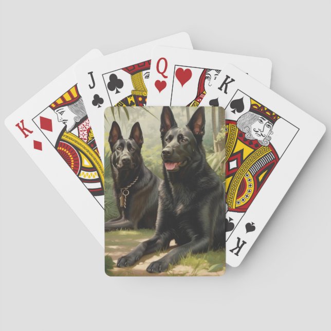Baraja De Cartas Dos pastores alemanes (Reverso)