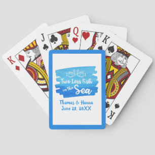 Baraja De Cartas Dos pescados menos en el favor de la boda acuarela