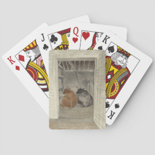 Baraja De Cartas Dos vacas en un establo (por Eric Ravilious)