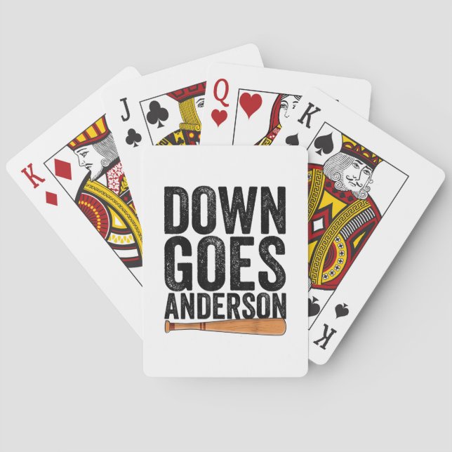 Baraja De Cartas DOWN GOES ANDERSON FUNNY BASEBALL regalo ANDERSON (Reverso)