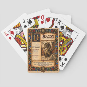 Baraja De Cartas Dragón, Arte de Bestiario Medieval