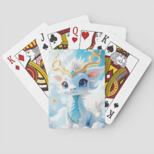 Baraja De Cartas Dragón bebé adorable en las nubes