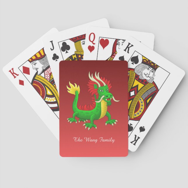 Baraja De Cartas Dragón Chino Dibujado a Mano (Reverso)
