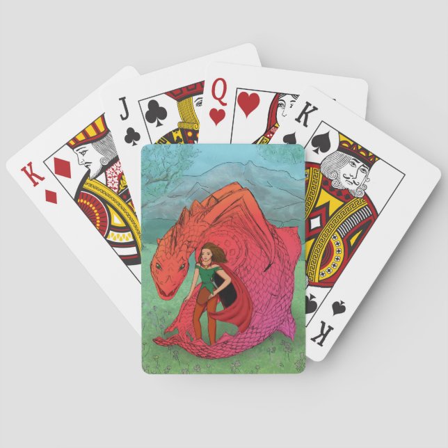 Baraja De Cartas Dragón de bebé rojo (Reverso)