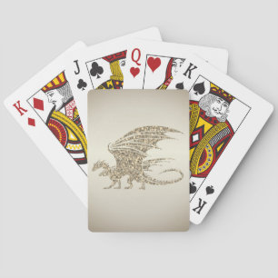 Baraja De Cartas Dragón de mosaico asombroso oro