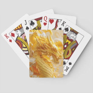 Baraja De Cartas Dragón dorado entre nubes despiadadas