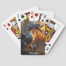 Dragón en Firme y Tarjetas de Póquer Knight-Person
