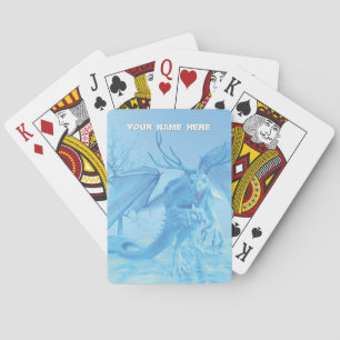 Baraja De Cartas Dragón helado con cuernos. Personalizado