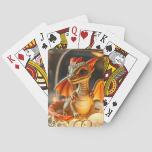 Baraja De Cartas Dragón lindo en una caja de joyas