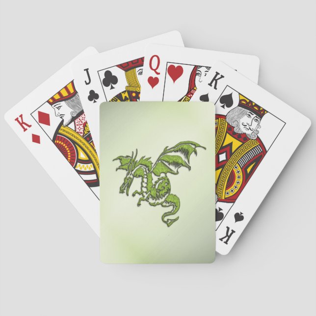 Baraja De Cartas Dragón luchador verde (Reverso)
