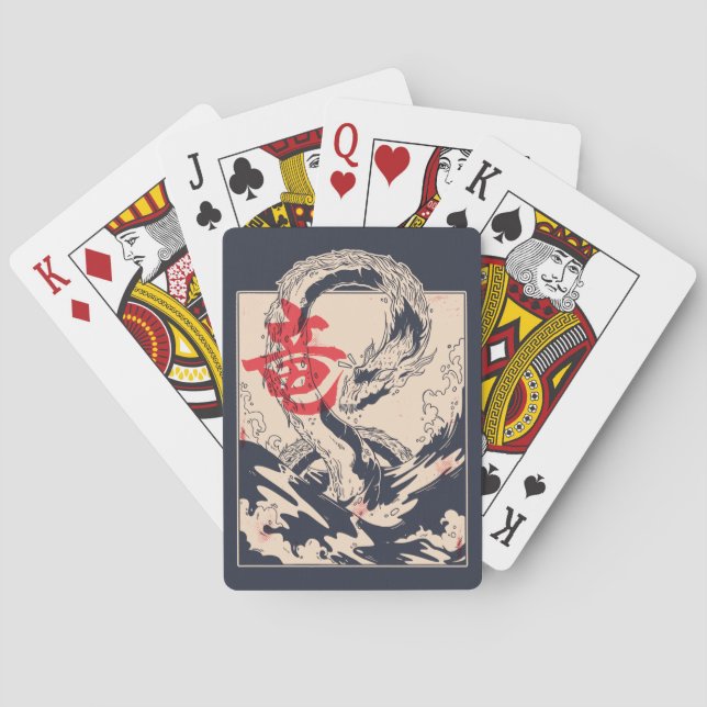 Baraja De Cartas Dragón marino japonés (Reverso)