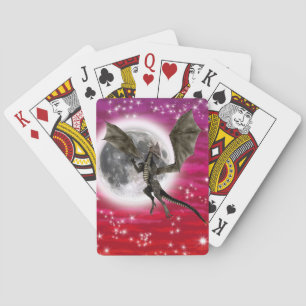 Baraja De Cartas Dragón Negro - Criatura Fantástica Mítica Cielo Ro